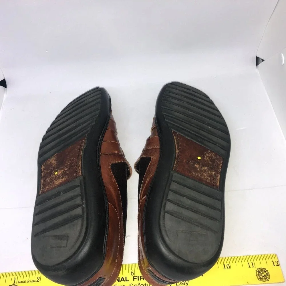 Bragano Italian Brown Leather Loafer Sandals Men's 8.5 - Picture 9 of 11